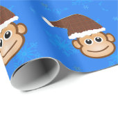 Cadeau Papier d'enveloppement de singe de Noël (Coin rond)