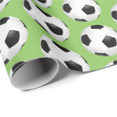 Cadeau Papier d'enveloppement de soccer (Coin rond)
