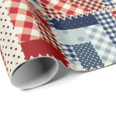 Cadeau Papier d'enveloppement de surface rouge, blanc et  (Coin rond)