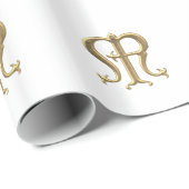 Cadeau Papier d'enveloppement de Symbole "3D" en or de la (Coin rond)