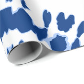 Cadeau Papier d'enveloppement de teinture bleu Indigo (Coin rond)