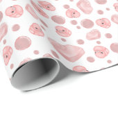 Cadeau Papier d'enveloppement de temps de bain rose (Coin rond)