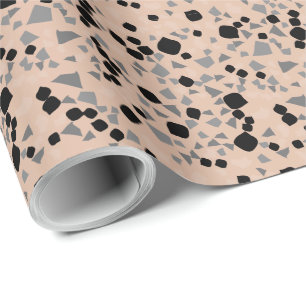 Cadeau Papier d'enveloppement de Terrazzo Bleu Simple Mod