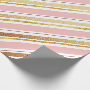 Cadeau Papier d'enveloppement de texture gris or Rose