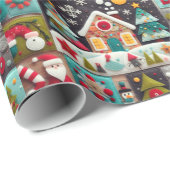 Cadeau Papier d'enveloppement de thème de Noël (Coin rond)