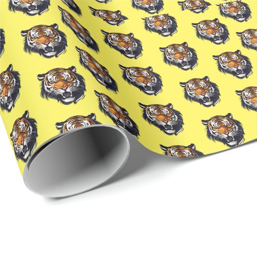 Cadeau Papier d'enveloppement de tigre (Coin rond)