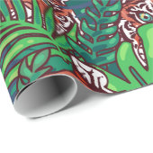 Cadeau Papier d'enveloppement de tigre de jungle (Coin rond)