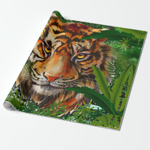 Cadeau Papier d'enveloppement de tigre de jungle   Dessin