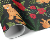 Cadeau Papier d'enveloppement de tigres (Coin rond)