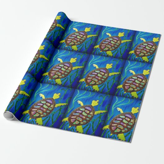 Cadeau Papier d'enveloppement de tortue de mer (Déroulé)