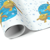Cadeau Papier d'enveloppement de tortue de mer (Coin rond)