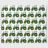 Cadeau Papier d'enveloppement de tracteur vert (Plat)