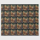 Cadeau Papier d'enveloppement de train de Noël 3D (Plat)