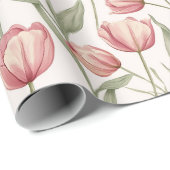 Cadeau Papier d'enveloppement de tulipe à floraison class (Coin rond)