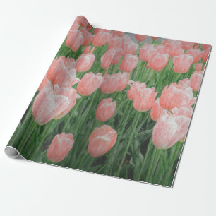 Cadeau Papier d'enveloppement de tulipe rose clair