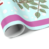 Cadeau Papier d'enveloppement de vacances Peacock personn (Coin rond)