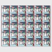 Cadeau Papier d'enveloppement de vacances pour pingouin p (Plat)