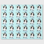 Cadeau Papier d'enveloppement de vacances pour pingouin p (Plat)