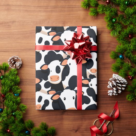 Cadeau Papier d'enveloppement de vache moo (Cadeau de vacances)