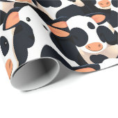 Cadeau Papier d'enveloppement de vache moo (Coin rond)