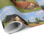 Cadeau Papier d'enveloppement de vaches de Kansas Herefor (Coin rond)