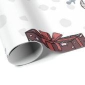 Cadeau Papier d'enveloppement de vaches de Noël (Coin rond)