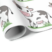 Cadeau Papier d'enveloppement de vaches mignonnes (Coin rond)