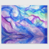 Cadeau Papier d'enveloppement de vague violet et bleu (Plat)