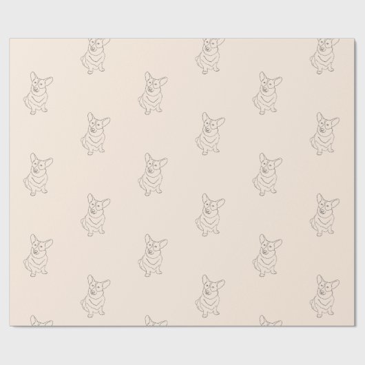 Cadeau Papier d'enveloppement décoré Corgi Dog (Plat)