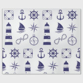 Cadeau Papier d'enveloppement d'éléments marins (Plat)