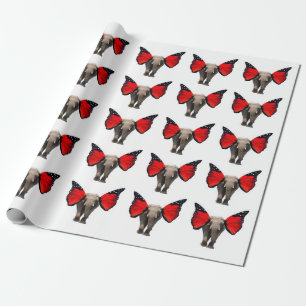 Cadeau Papier d'enveloppement d'éléphants volants