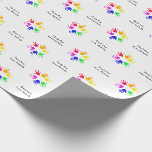 Cadeau Papier d'enveloppement d'empreinte manuscrite à pe