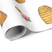 Cadeau Papier d'enveloppement des abeilles (Coin rond)