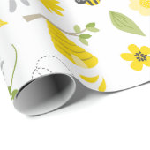 Cadeau Papier d'enveloppement des abeilles et des abeille (Coin rond)