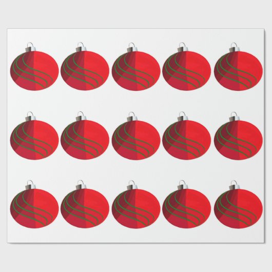 Cadeau Papier d'enveloppement des ampoules rouges et vert (Plat)