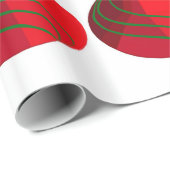 Cadeau Papier d'enveloppement des ampoules rouges et vert (Coin rond)