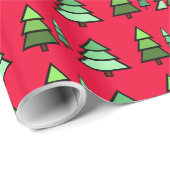 Cadeau Papier d'enveloppement des arbres de Noël (Coin rond)