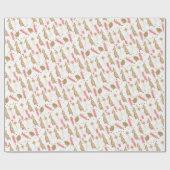 Cadeau Papier d'enveloppement des arbres de Noël blanc (Plat)