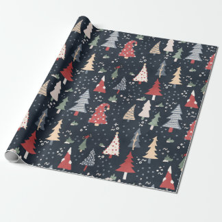 Cadeau Papier d'enveloppement des arbres de vacances