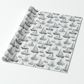 Cadeau Papier d'enveloppement des bateaux aquarelles