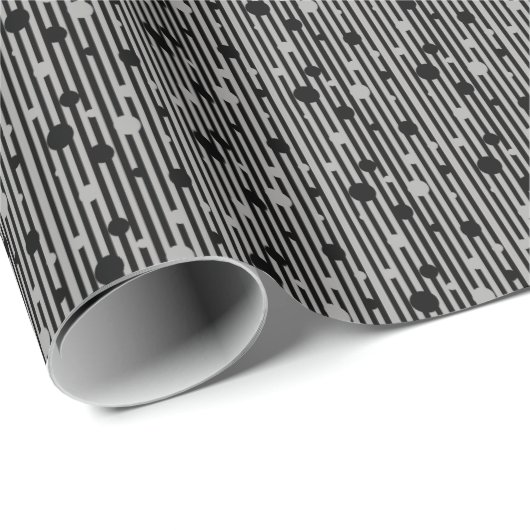 Cadeau Papier d'enveloppement des cercles d'argent solide (Coin rond)