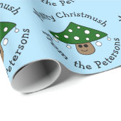 Cadeau Papier d'enveloppement des champignons de Noël (Coin rond)