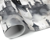 Cadeau Papier d'enveloppement des châteaux d'aquarelle -  (Coin rond)