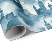 Cadeau Papier d'enveloppement des châteaux d'aquarelle (Coin rond)