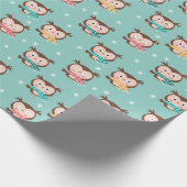 Cadeau Papier d'enveloppement des Chouettes de Noël (Coin)