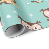 Cadeau Papier d'enveloppement des Chouettes de Noël (Coin rond)