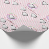 Cadeau Papier d'enveloppement des Coeurs blancs (Coin)