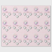 Cadeau Papier d'enveloppement des Coeurs blancs (Plat)