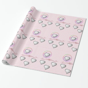 Cadeau Papier d'enveloppement des Coeurs blancs