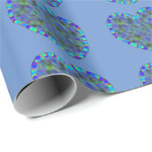 Cadeau Papier d'enveloppement des Coeurs Bleus (Coin rond)